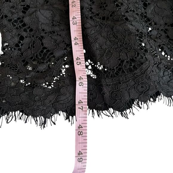 Shoshanna Midnight Black Eyelash Floral Lace Midi Dress • Size 8 • High Neck / S - Picture 8 of 10